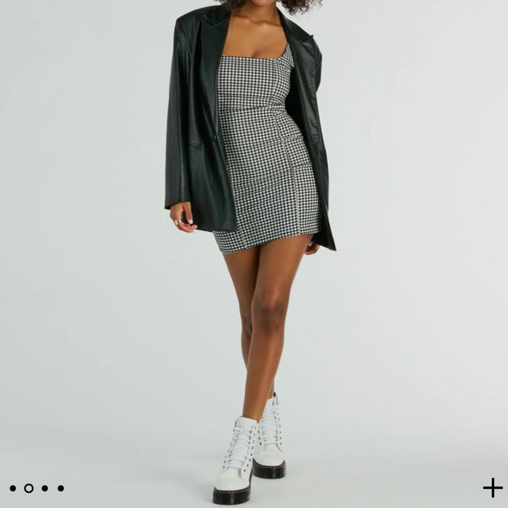 Sweeter Than Pie Scoop Neck Gingham Mini Dress